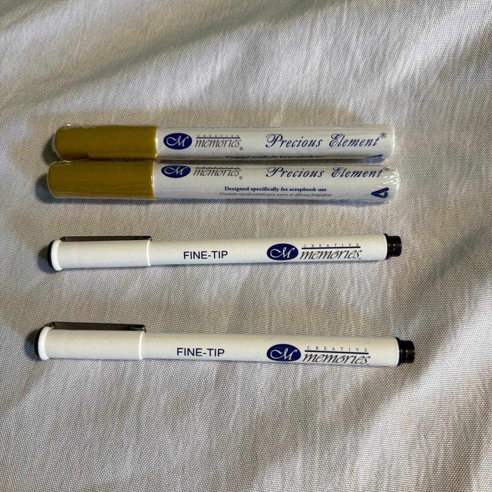 Creative Memories Precious Element Gold Fine-Tip Pens for Scrapbooking bundle